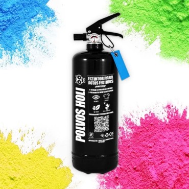 Extintor de polvos Holi azul